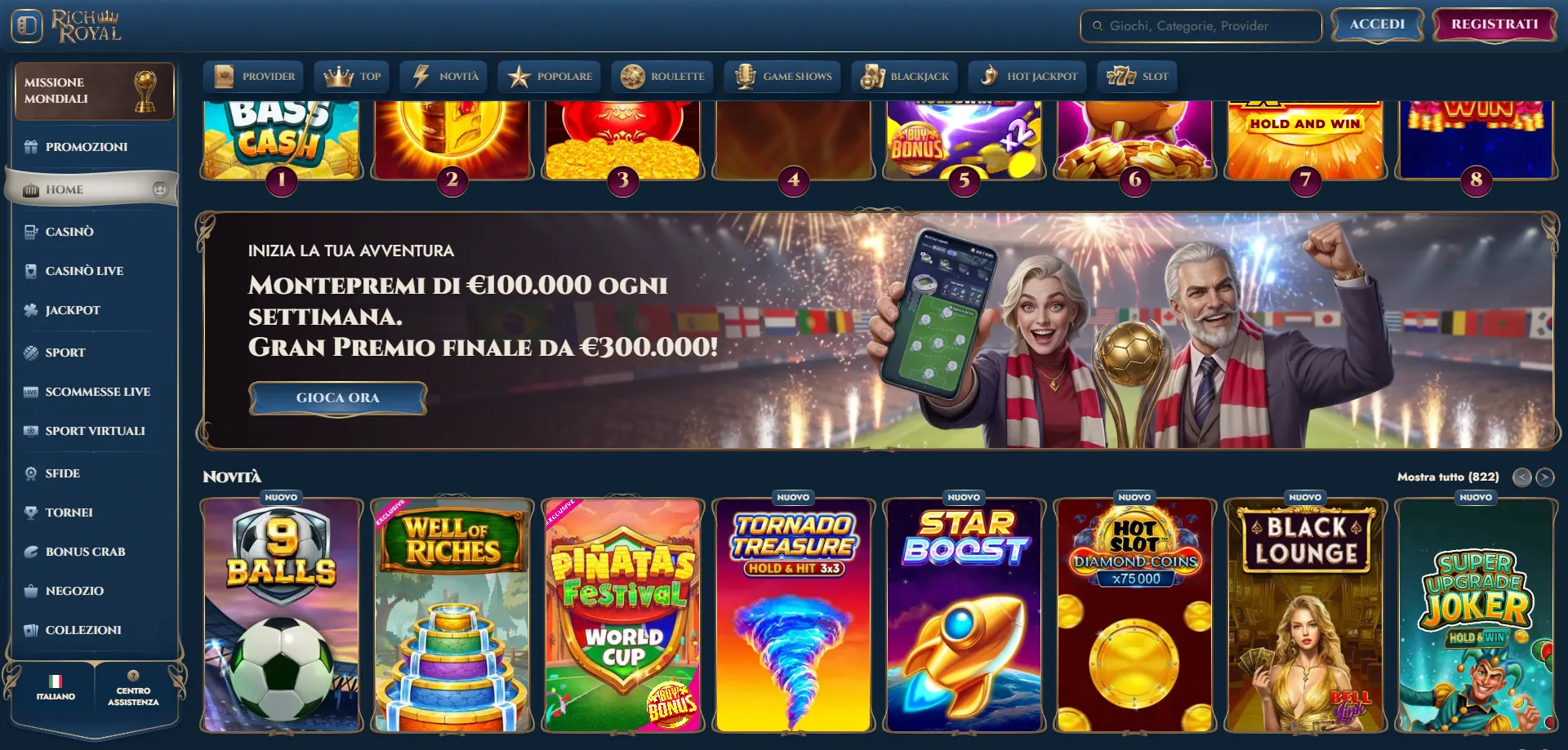 RichRoyal Casino versione mobile — gioca su iOS e Android senza app